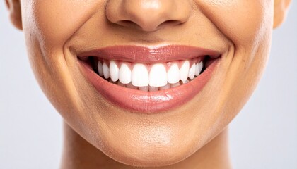 Naklejka premium Radiant Smile Healthy Teeth Bright White Smile Closeup.