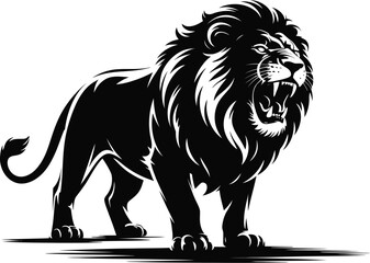 Fototapeta premium Vector black silhouette of a animals on a white background