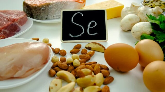 Foods contain selenium food. Selective focus.