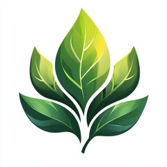 Green leaves shaped in an artistic design showcasing nature and growth in vibrant shades