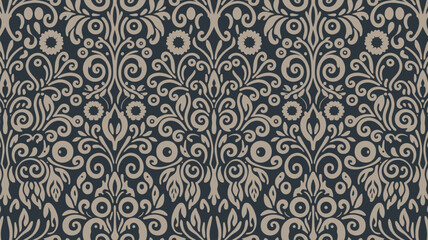 Decorative backdrop featuring floral elements, elegant swirls and a symmetrical design in a subtle color palette for a timeless aesthetic.