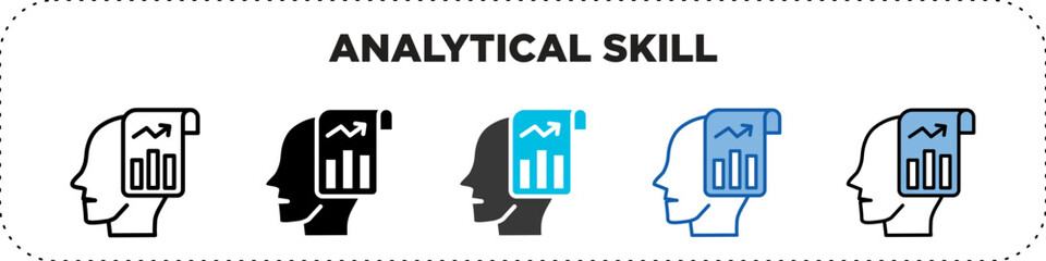 Analytical Skill Icon Pack Line Glyph