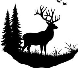 Obraz premium Deer Hiking outdoor, adventure, mountains, 