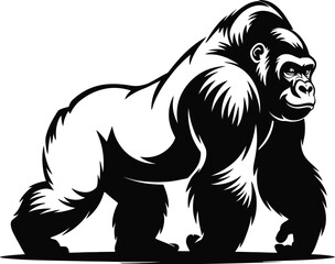 Vector black silhouette of a animals on a white background