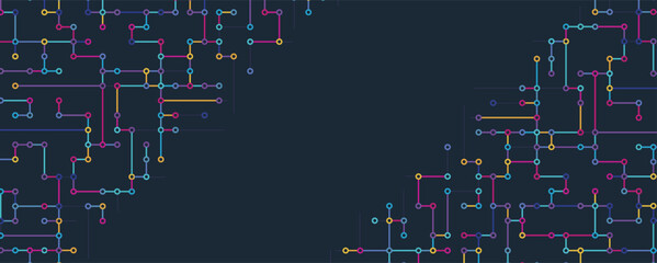 Abstract circuit border technology connected concept background