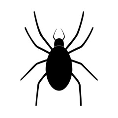 Black Tick or Mite Silhouette Vector Icon. Small Arachnid Pest and Insect Graphic Symbol