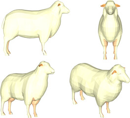 silhouette vector illustration design of farm sheep animal for pet riding and meat stock
