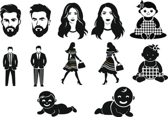 set of cartoon people