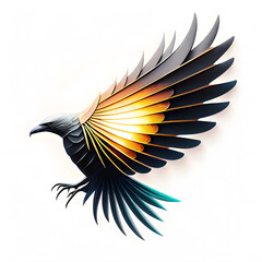 Abstract Futuristic Bird in Flight, Vibrant Design