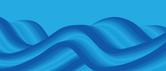 Abstract blue wave background with flowing lines and smooth curves