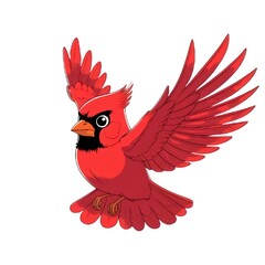 Obraz premium vector illustration of a red bird cardinal 