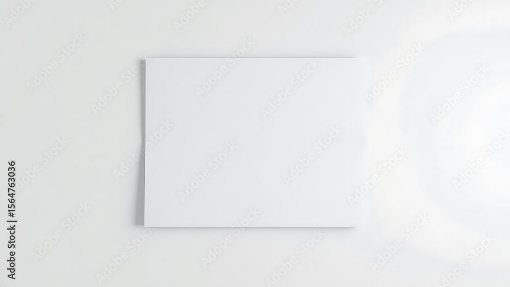 Poster a clean blank white square canvas is presented against a softly lit minimalist white background with