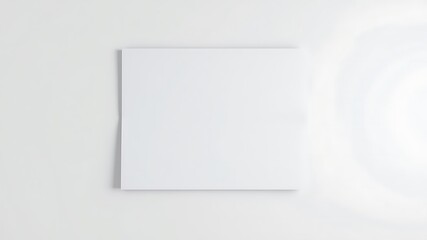 A clean blank white square canvas is presented against a softly lit minimalist white background with subtle shadow