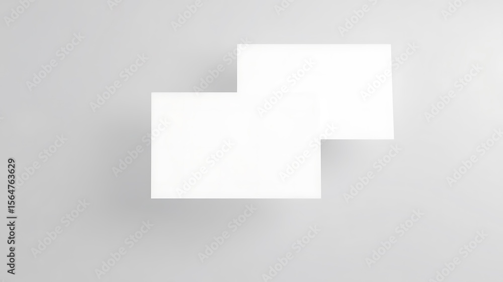 Poster clean white square cards overlapping on a subtle light gray background with soft shadows for mockup 