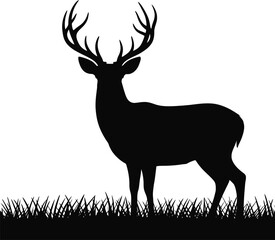 Vector black silhouette of a animals on a white background