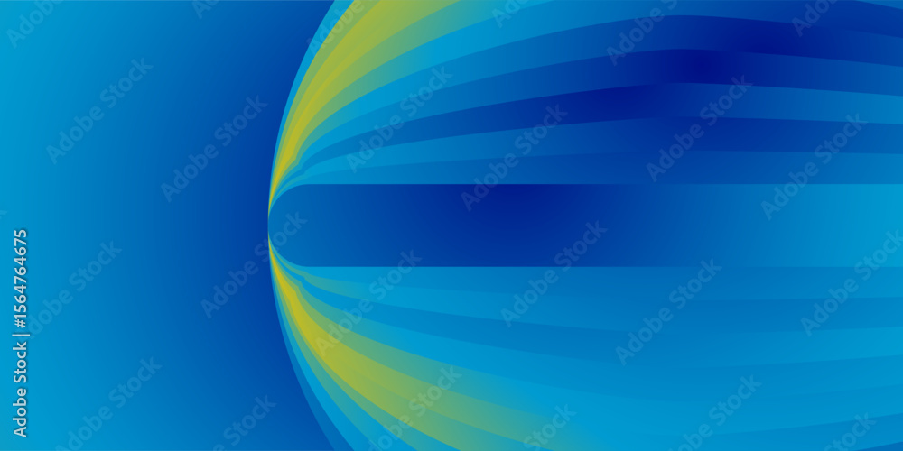 Aufkleber abstract background with horizontal curving gradient stripes in green and blue tones. soft flowing t