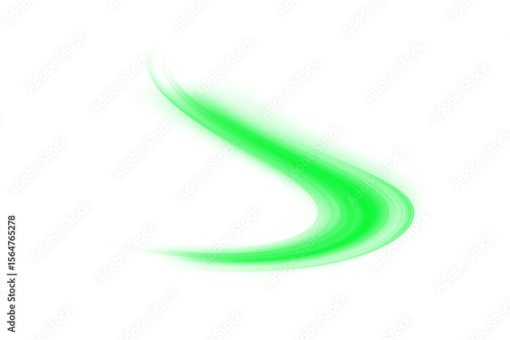 Poster glowing green laser trace png with motion blur and urban light stripes. futuristic energy lines on g