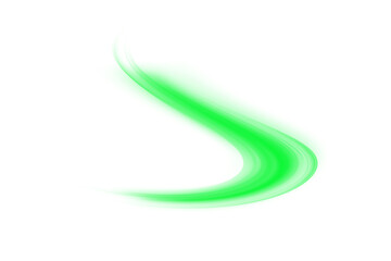 Glowing green laser trace PNG with motion blur and urban light stripes. Futuristic energy lines on green background for modern technological art, sci-fi design or abstract overlays