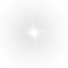  star flashed with sparkles sun isolated on white background. Soft glow , sunlight with lens flare effect. PNG vector light effect.