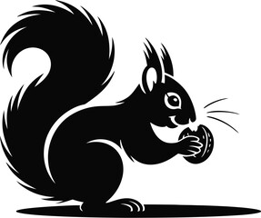 Vector black silhouette of a animals on a white background