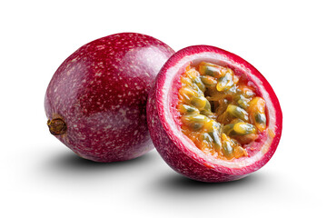 Passion fruit isolated on transparent or white background, png