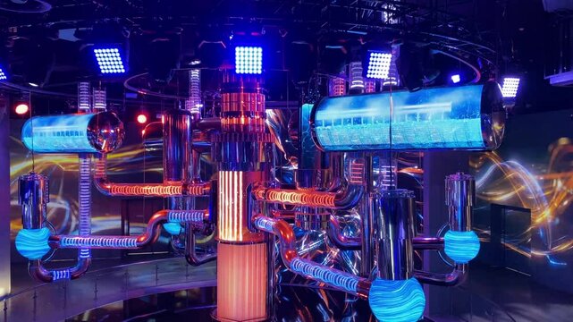 View a detailed presentation of a water-to-water nuclear reactor design, showcasing unique technology and modern aesthetics in a captivating setting