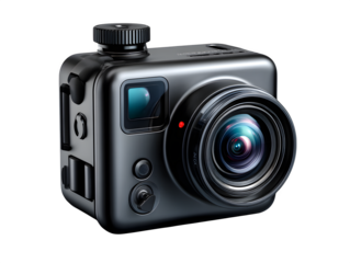 Video camera action cam isolated on transparent background