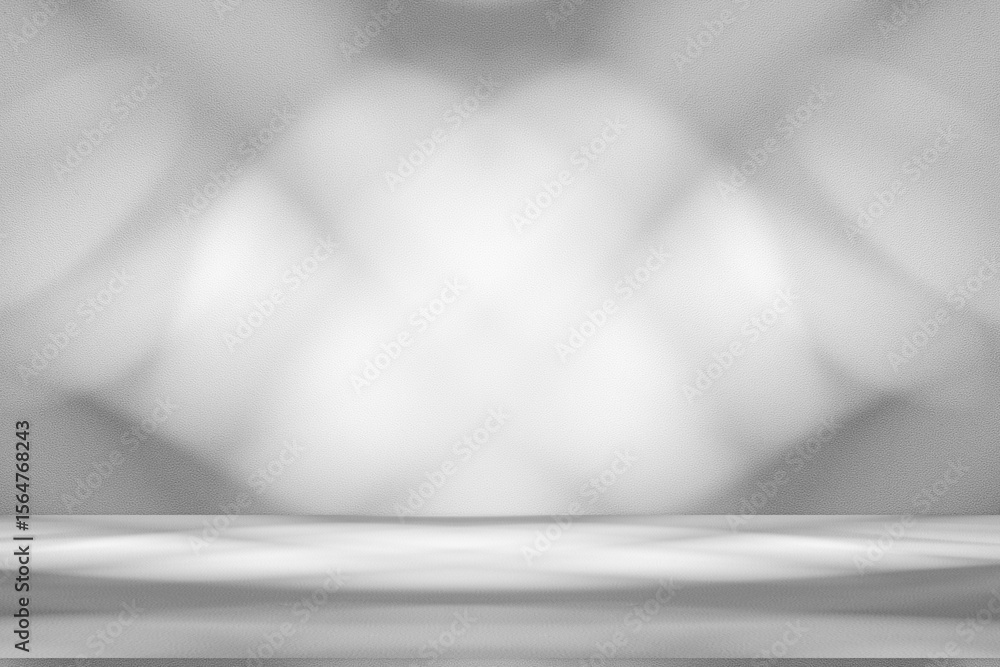 Poster Wall interior background, studio and backdrops show products.with shadow from window color white and grey. background for text insertion and presentation product	
