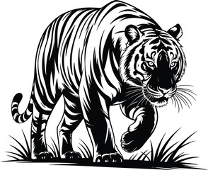 Vector black silhouette of a animals on a white background