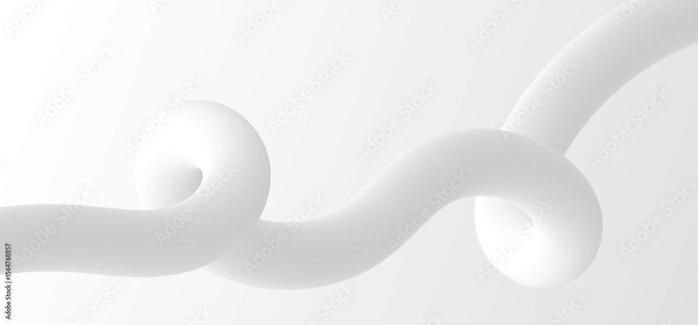 Poster futuristic abstract loops made from glossy soft-edge tubes
