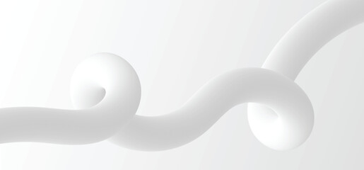 Futuristic abstract loops made from glossy soft-edge tubes