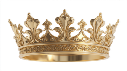 Ornate Gold Crown for Royalty, Luxury, and Elegance Themes