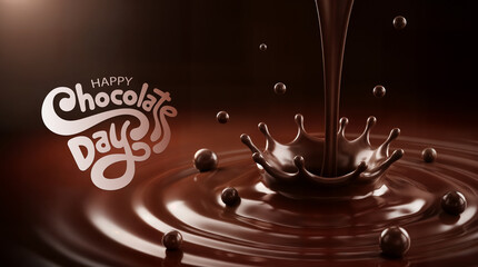 World chocolate day celebration post with chocolates and text design chocolate day greeting post....