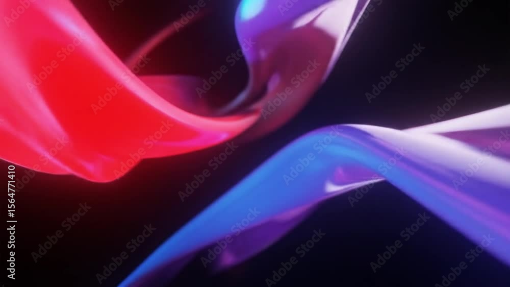 Fototapete abstract glossy 3d fluid curves swirl in motion, creating a futuristic vibe suitable for modern digi