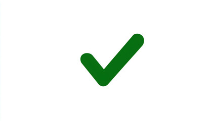 a green check mark on a clean backdrop, it symbolizes affirmation, and confirmation. It also represents a positive outcome or acceptance