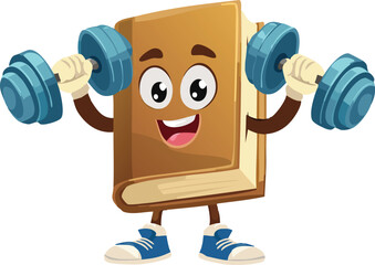 Strong Book Character Powerlifting Dumbbells with Determination