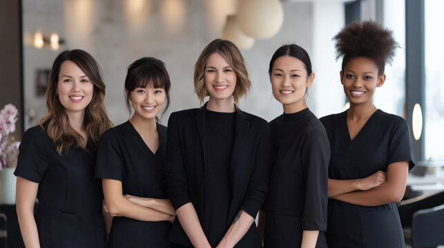 Diverse Professional Women Team Smiling Together
