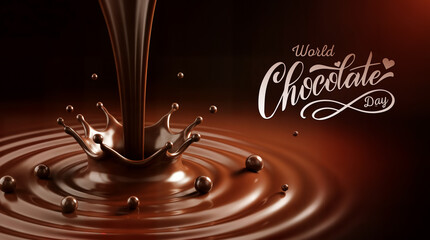 World chocolate day celebration post with chocolates and text design chocolate day greeting post....