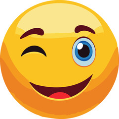 Sassy Emoji Giving a Side-Eye with a Sarcastic Wink and Raised Eyebrow