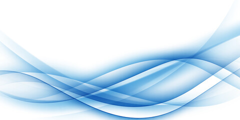 Fototapeta premium Blue waves abstract background, modern design, vector illustration