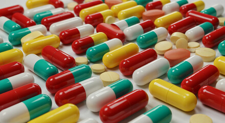 Colorful Capsules and Tablets: A Pharmaceutical Close-up