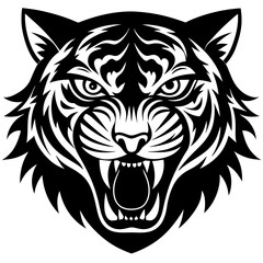 lion head vector silhouette on white background