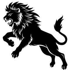 lion vector illustration silhouette on white background