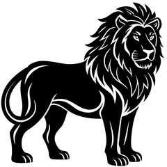 lion vector illustration silhouette on white background