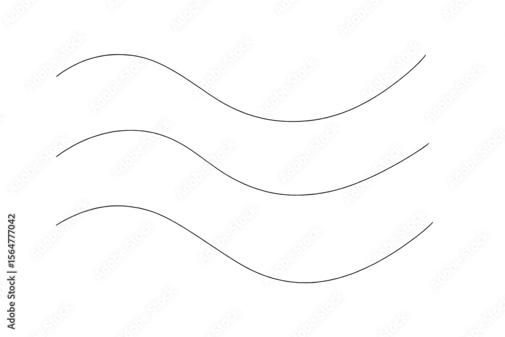Poster abstract wavy lines creating minimalist pattern, transparent backdrop suitable for graphic design, d