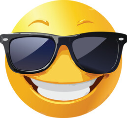 Cool Emoji Face Rocking Stylish Sunglasses with Confidence