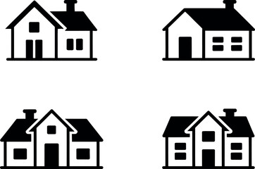 Fototapeta premium House icon set real estate vector illustration home architecture design graphic