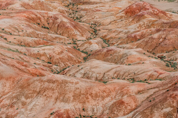 Colorful Eroded Landscape with Wavy Patterns near Tsagaan Suvarga, Mongolia