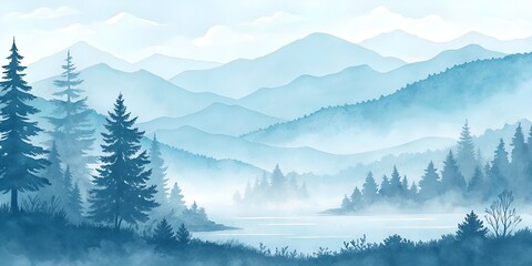 Obraz premium mountain landscape with fog