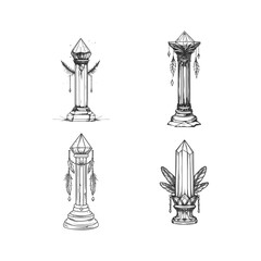 Fototapeta premium Crystal gem pillar design vector template illustration